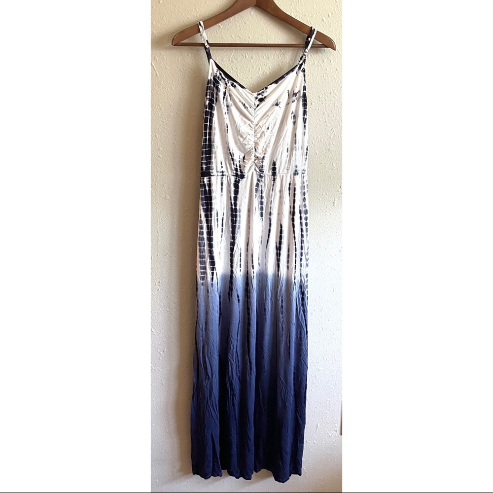 Maxi sun dress blue tie die